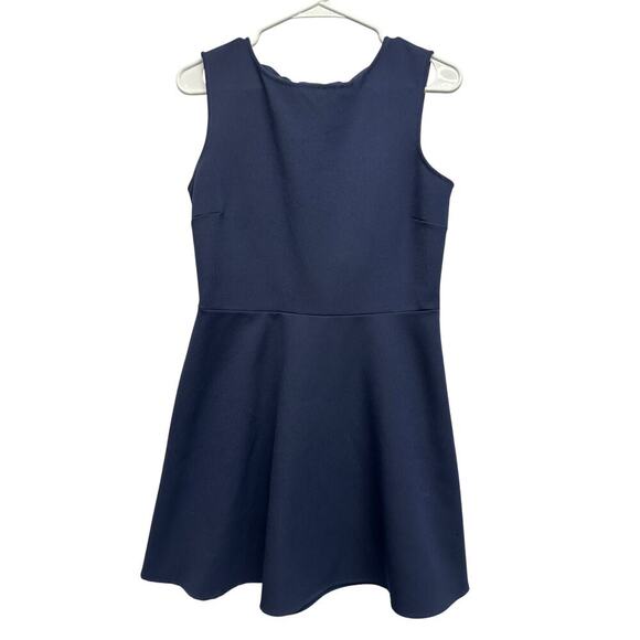 Zara Woman Navy‎ Sleeveless Fit & Flare Dress Bow Back Detail Size L - Picture 2 of 8